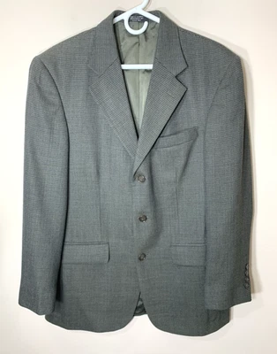 Abrigo deportivo Oscar de la Renta para hombre 38S verde oliva lana tweed chaqueta sin ventilación Foto 1 de 4