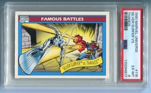 1990 Impel Marvel Universe Famous Battles SILVER SURFER vs THANOS PSA 6 EX-MT - Picture 1 of 4