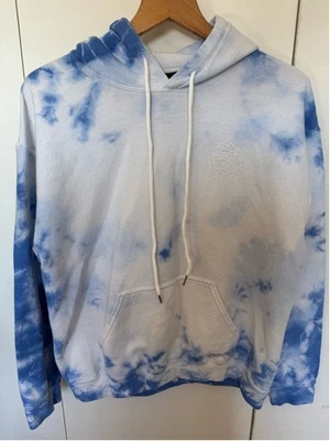 Sudadera con capucha Obey blanca azul tie-dye rosa logo bolsillos M para hombre Foto 1 de 4