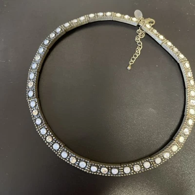 Lia Sophia Kiam Family Rhinestone Crystal Silvertone Tone Choker Necklace - Image 1 of 4