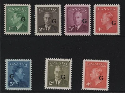 O16-O20 + O28-O29 Overprint G Canada mint never hinged - Image 1 of 2