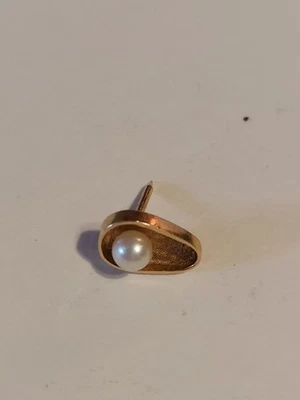 Pin de corbata vintage de perlas de 14 k oro probado sin marca 1,19 gramos Foto 1 de 4
