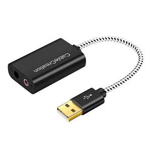 USB Gaming Sound Card Converter with 3.5mm Headphone Microphone for PC Desktop - Afbeelding 1 van 8