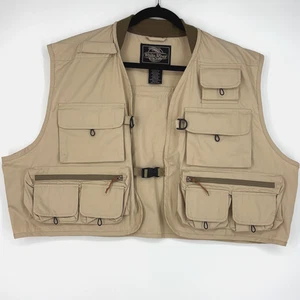 White River Fly Shop Mens XXL Vest Outdoor Fishing Travel Many Pockets Beige - Picture 1 of 7