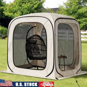 Pop Up Screen Tent Outdoor Canopy Gazebo W/ Mesh Doors Travel Camping Shelter US - Picture 1 of 6
