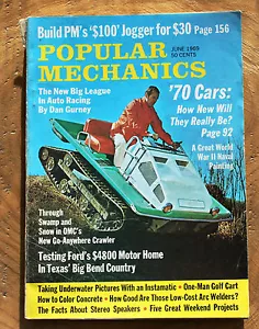 Popular Mechanics junio de 1969. '70 autos, fotos submarinas, pintura naval de la Segunda Guerra Mundial - Imagen 1 de 7