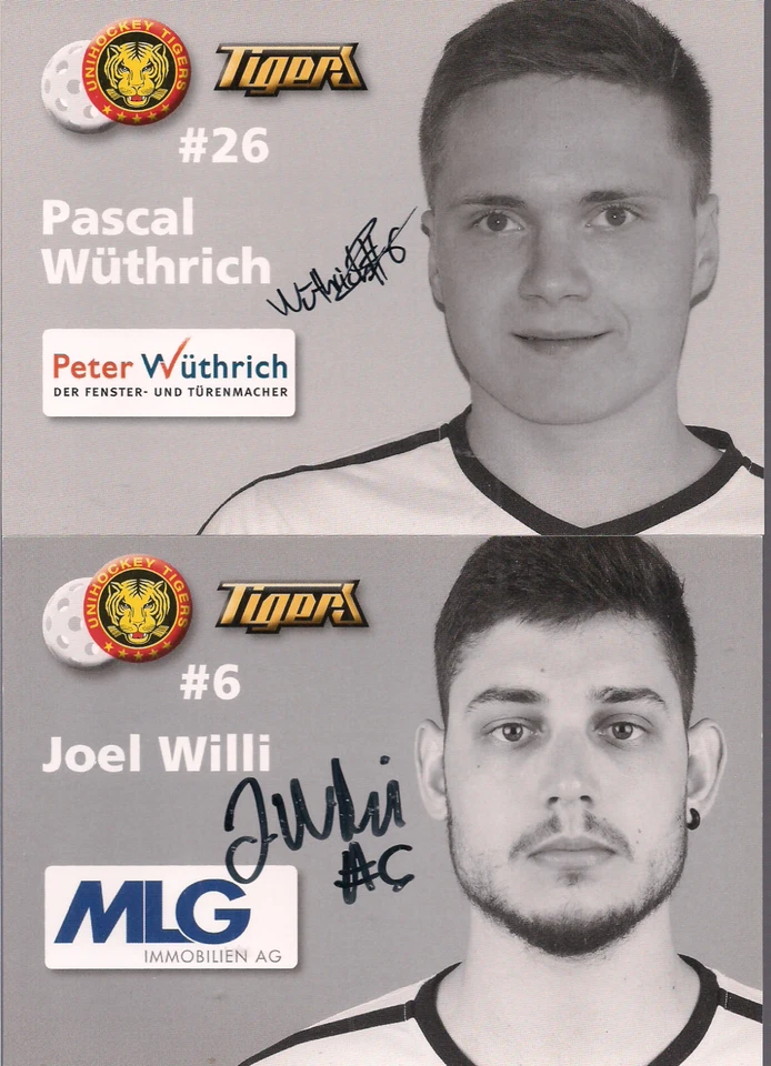 Autogramm Joel Willi u. Pascal Wüthrich Hockeyspieler Schweiz Original - Bild 1 von 1