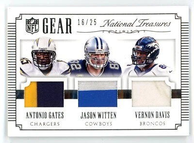 Witten Gates Davis 2015 Panini National Treasures Gear Triple Relic #/25 #G3-GWD - Image 1 of 2