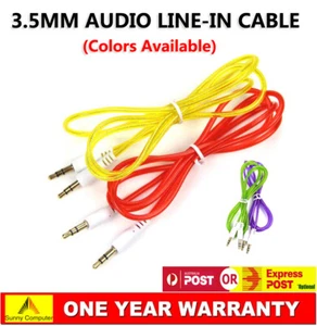 2X M/M 3.5mm Audio Cable Line-In / Aux Wire Male to Male cord lead 1M Colourful - Picture 1 of 3