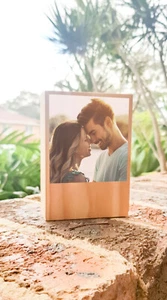 Wooden Polaroid Photo Block personal Message Personalised Gift 4 Couple Mum Dad - Bild 1 von 5