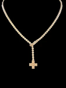 Auffälliges Lariat Design Sterling 925 & Cz’s Kreuz Halskette  - Bild 1 von 11