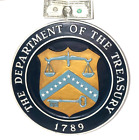 US Treasury Department 15" Plaque Sign Fiberglass Federal Government Coin Gold 