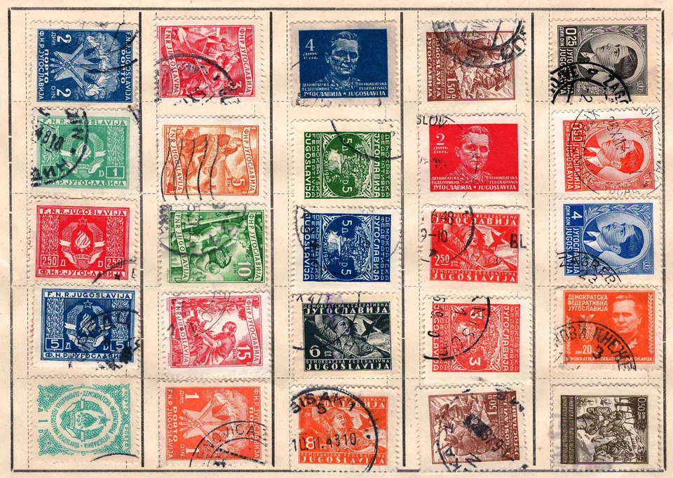 Worldwide YUGOSLAVIA Very Fine Used Stamps Hinged on List # 100 - Image 1 of 1