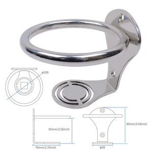 316 Stainless Steel Boat Cup Holder, Wall Mounted Metal Drink Holder - Picture 1 of 6