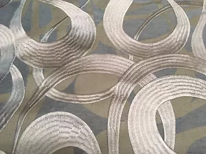 Pollack Embroidered Swirls Upholstery Fabric Calligraphy Ice Dance 3.3yd 6071/04 - Picture 1 of 4