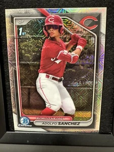 2024 Bowman Chrome Mega Mojo Refractor #BCP-252 Adolfo Sanchez 1st RC Reds NEW - Picture 1 of 2