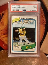 1980 Topps #482 RICKEY HENDERSON - PSA 7 - Well Centered - HOF RC 50-50 Perfect
