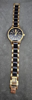 Anne Klein 纽约玫瑰金黑色女士手表 AK3878 可正常工作 — 第 1/4 张图片