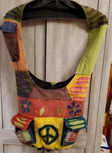 Boho Hippie Crossbody Cotton Backpack Purse Preowned Read Description  - Picture 1 of 10