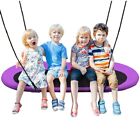 60" Saucer Tree Swing Surf Outdoor Adjustable Kids Giant Oval Platform Purple