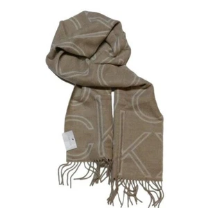Calvin Klein Large Logo Woven Scarf BEIGE (444)6 - Picture 1 of 4