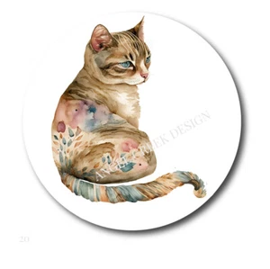 STUNNING BOHO CAT ENVELOPE SEALS CAT STICKERS LABELS PARTY FAVORS - Picture 1 of 1