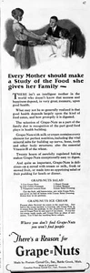 1923 Post Grape Nuts Cereal Vintage Print Ad Recipes Breakfast Table Family - Picture 1 of 1