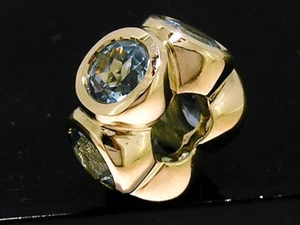 Bd039- GENUINE 9ct SOLID Yellow Gold NATURAL Topaz Bead 5 Lights Charm - Picture 1 of 4