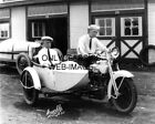 1922 INDY 500 JIMMY MURPHY ERNIE OLSON HARLEY DAVIDSON ZDJĘCIE MOTOCYKLA BOCZNEGO