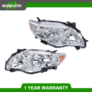 LH+RH Side Signal Headlight Lamp Replacement For Toyota Corolla 2009-2010 Chrome - Picture 1 of 8