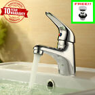 Basin Tap Monobloc Sink Mixer Modern Bathroom Single Lever Chrome with Fixings