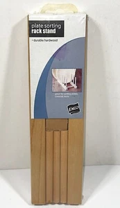 NEW Vintage EKCO Wood Hardwood Plate Lid/Cover Sorting Storage Drying Rack Stand - Picture 1 of 8