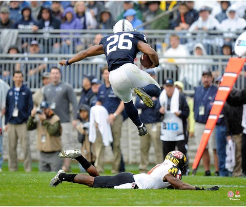Saquon Barkley Penn State Nittany Lions Unsigned Hurdle 20x24 Photo Cover