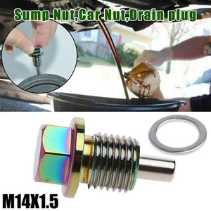 2Pcs Universal M14x1.5 Car Engine Magnetic Oil Drain Plug Nut Screw Bolt S CS - Picture 1 of 10