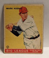 1933 Goudey Big League Chewing Gum R319 Mark Koenig #39 Rookie RC