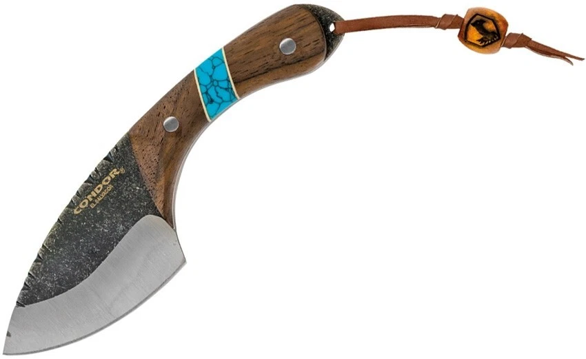 Condor Blue River Walnut & Turquoise 440c Fixed Blade Skinner Knife 112354hc