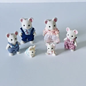 Calico Critters Norwood Mouse Family Juego de 6 piezas Ropa Sylvanian Vintage Raro - Imagen 1 de 13