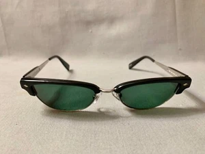 Seraphin Knox Sun Col. 8553 Black Cat Eyes Sunglasses Green Lens Handmade Japan - Picture 1 of 12