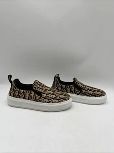 Christian Dior SOLAR Brown Oblique Fabric Slip On Low Top Sneakers Men’s Size 36 - Picture 1 of 9