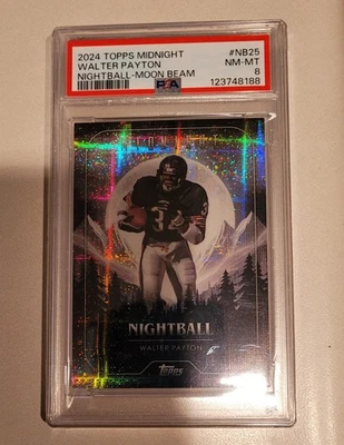 Walter Payton Nightball-Moon Beam NB-25 Topps Midnight PSA 8 - Image 1 of 2
