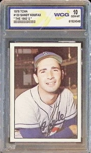 WCG 10 1978 TCMA 130 Sandy Koufax The 1960s Graded - Picture 1 of 2