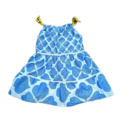 Vestido MINI BODEN Periwinkle Azul Blanco Estampado Sin Mangas en Niveles Talla 4-5 Foto 1 de 4