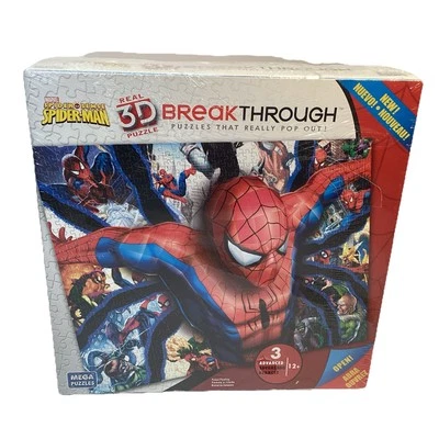 Mega Marvel Puzzle Spider-Man 3-D Pop Out Kit Advanced Level 425+ Pieces 18X24 - image 1 of 4