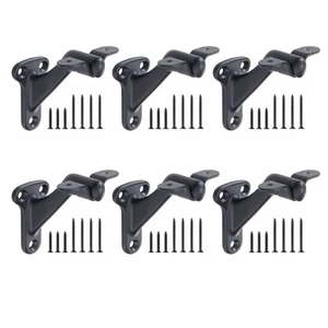 VEVOR 6 Packs Handrail Hardware Bracket Heavy Duty for Stairways Matte Black - Picture 1 of 12