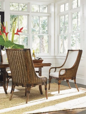 Juego de 2 sillones tapizados con brazo Lexington Tommy Bahama Bali Hai Marabella Foto 1 de 3