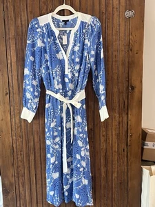 Talbots Fit & Flare Hemdkleid mit Gürtel tanzende Blumen Größe Small neu mit Etikett - Bild 1 von 15
