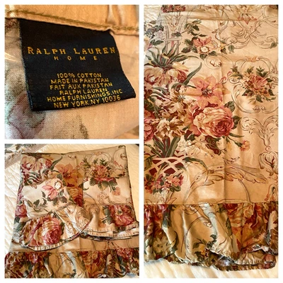 SÁBANA PLANA DE COLECCIÓN RALPH LAUREN GUINEVERE CON VOLANTES + 2 PIEZAS TALLA REINA - REPARADA Foto 1 de 4