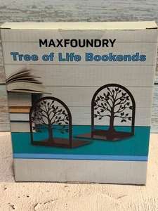Tree of Life Bookends Bronze Metal Decorative Book Holder Pair New - Picture 1 of 7