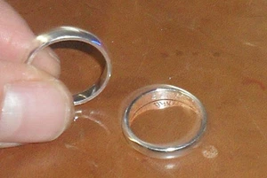fede fedina in argento 925 tutte le misure anello 2 fedi con il nome dentro - Imagen 1 de 1