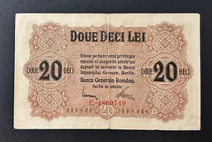 Romania 20 Lei 1917 VF + RARE & 996 - Picture 1 of 2